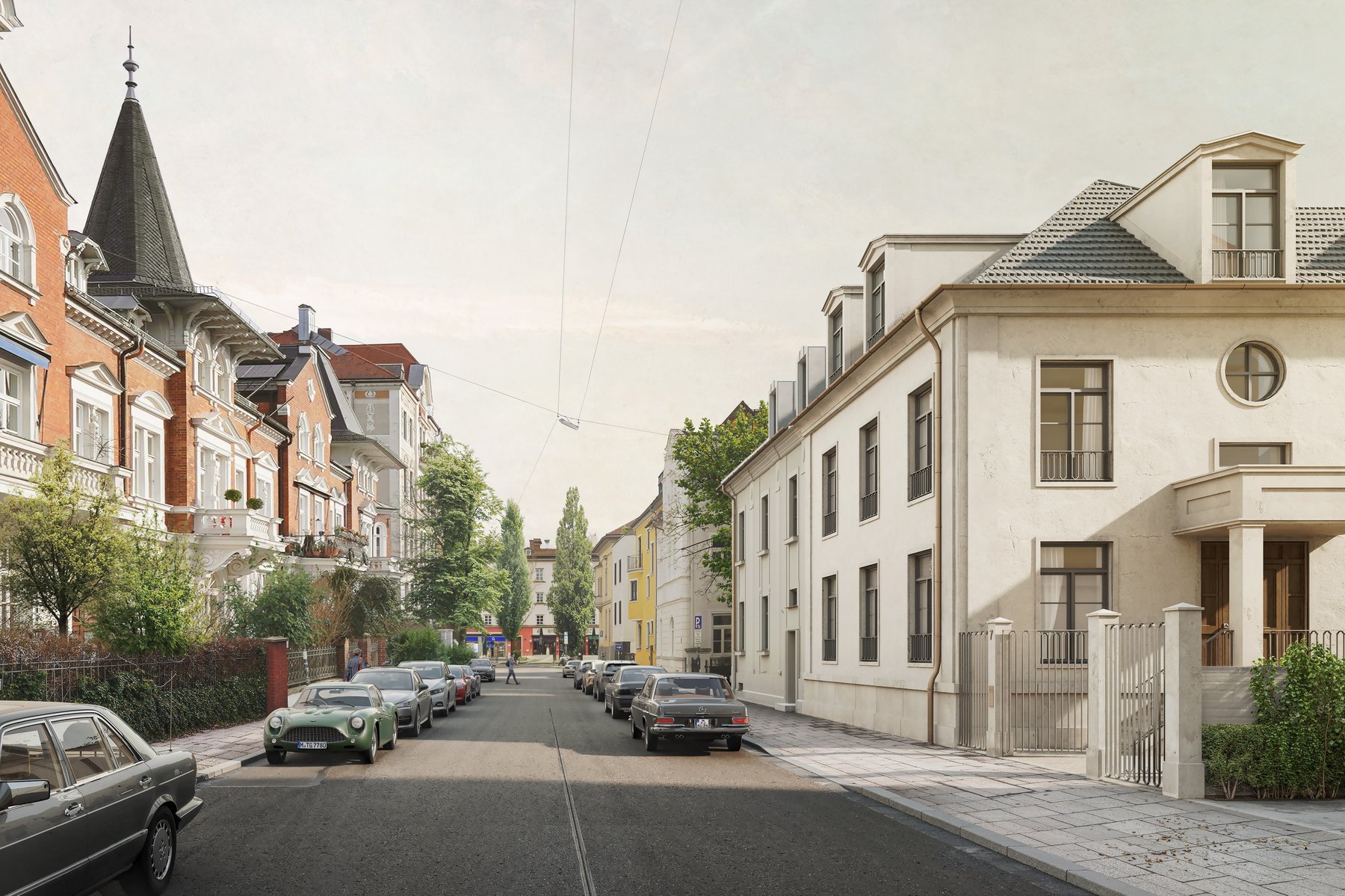 Straßenansicht der Kaiserstraße 7 mit historischem Stadthaus